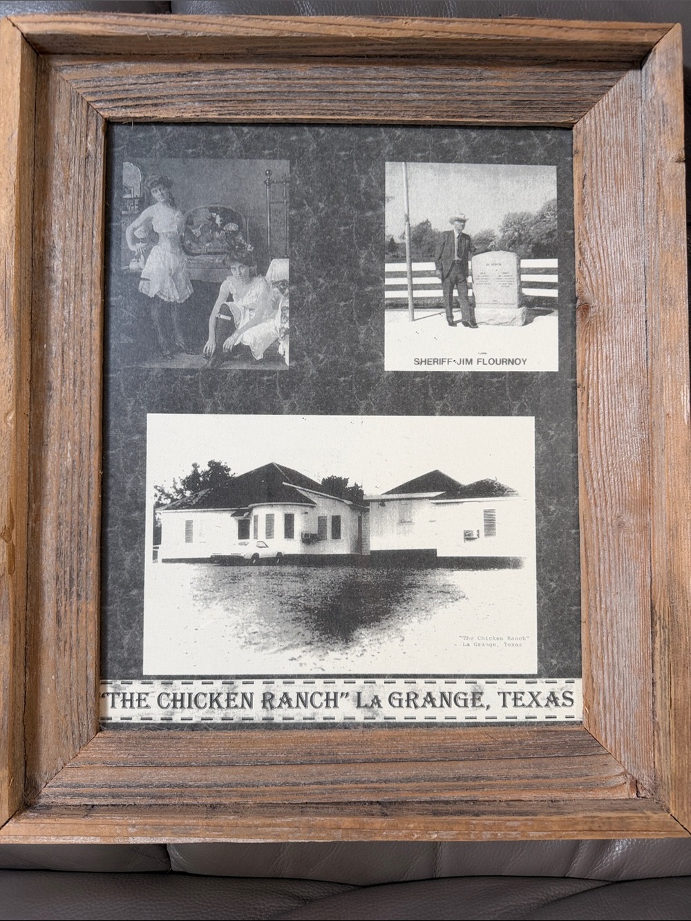 Rustic Brown Wood Picture Frame with Black Mat